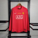 Camisa Manchester United Home 2007-2008 Manga Longa