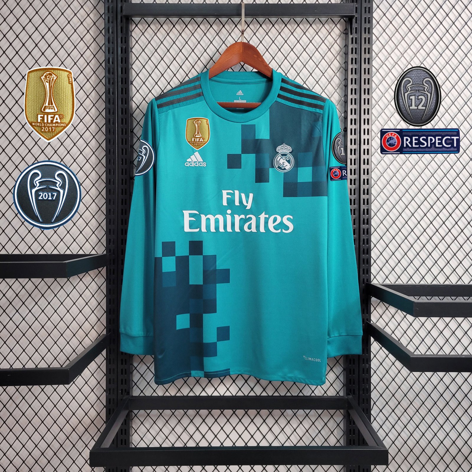 7f180f06 Camisa Real Madrid Third 2017-2018 Manga Longa - Imagem 1