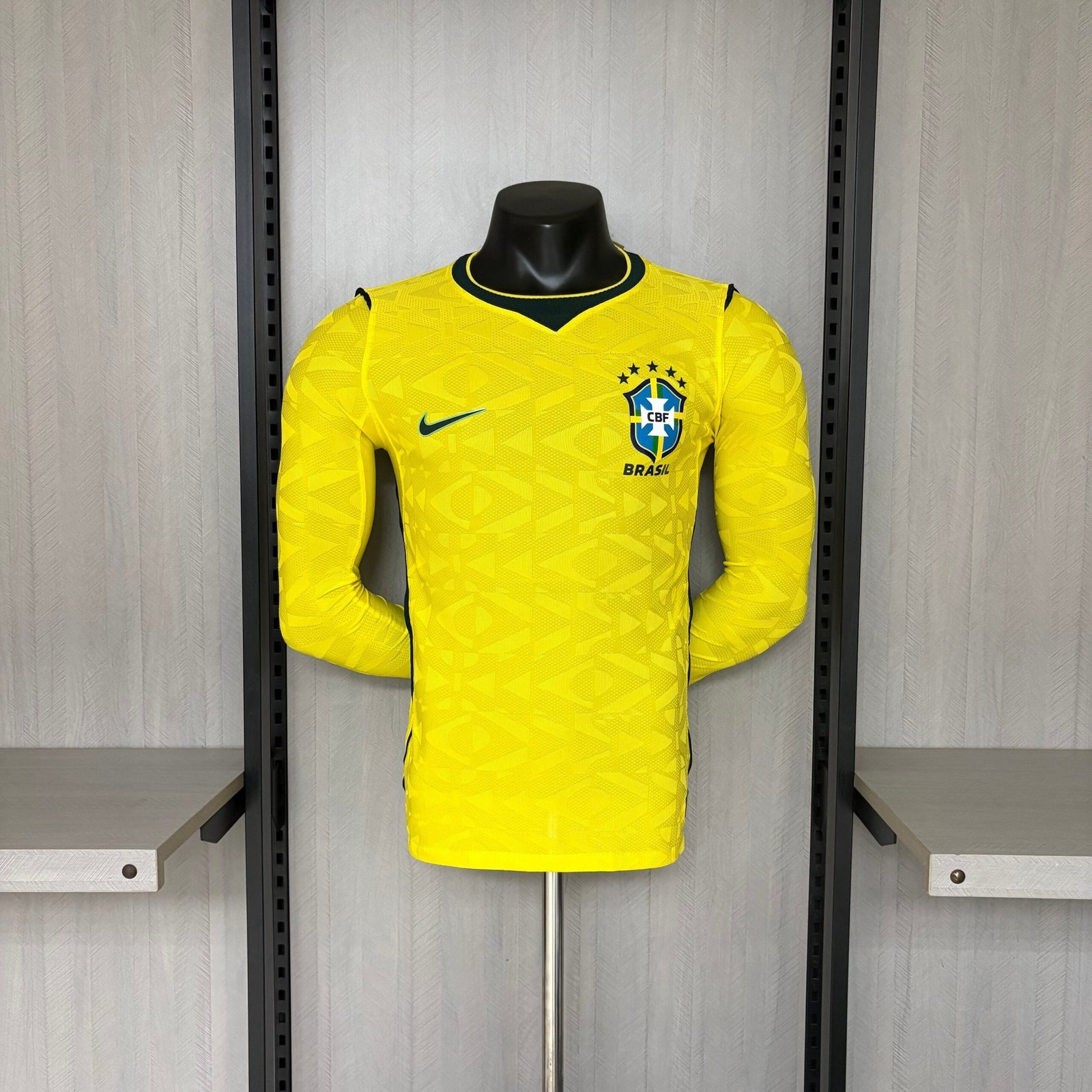 db9ffa14 Camisa Brasil Home Masculina 2026-27 Manga Longa - Imagem 1